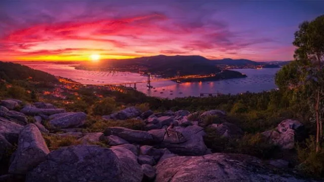 Atardecer con vista panorámica del río Vigo. (Foto: Ryanair)