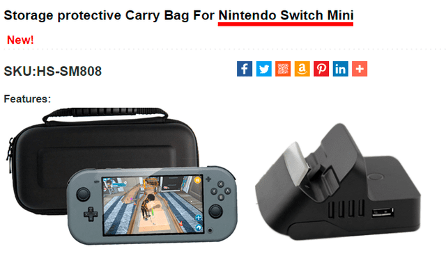 'Nintendo Switch Mini' revelada en tienda de accesorios HonSon.