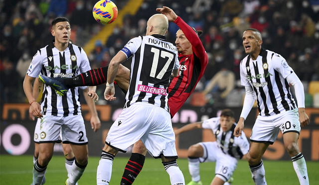 Zlatan Ibrahimovic volvió a meter un gol con el AC Milan en la Serie A. Foto: AFP