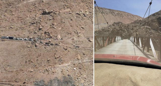 Arriesgan su vida al pasar por viejo puente para eludir bloqueo de carreteras en Arequipa [VIDEO]