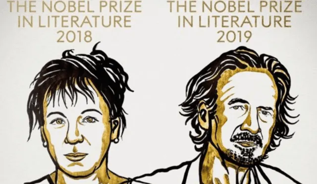 Olga Tokarczuk y Peter Handke, premios Nobel de Literatura 2018 y 2019. (Imagen: Niklas Elmehed)