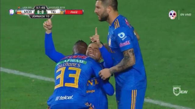 Morelia vs Tigres: Juninho pone el 1-0 con magistral disparo desde punto penal [VIDEO]