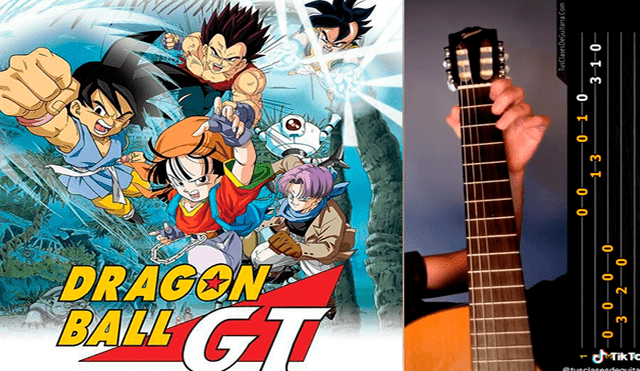 Desliza las imágenes para ver los acordes de la canción de Dragon Ball GT en guitarra. Fotocapturas: tusclasesdeguitarra/TikTok