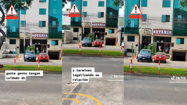 Hombre encuentra un hotel al lado de una notaría y envía un curioso mensaje a sus seguidores. Foto: composición LR/captura de TikTok @elprofeherrera