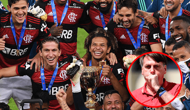 Flamengo salió campeón del Campeonato Carioca y Jair Bolsonaro se sumó al festejo. (FOTO: AFP/Composición La República).
