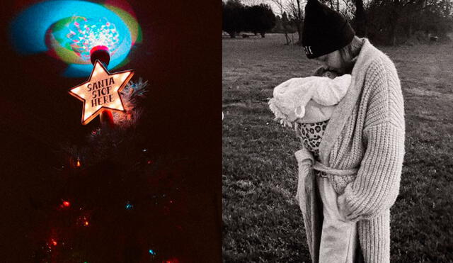Gigi Hadid compartió una serie de fotografías en Instagram, donde se luce cagando a su bebé y alistando su hogar para la llegada de la Navidad. Foto: @gigihadid Instagram