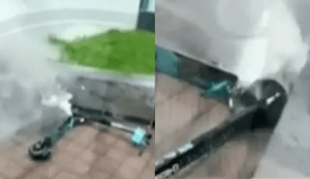 Miraflores: Scooter eléctrico sufre falla técnica por sobrecalentamiento de batería [VIDEO]