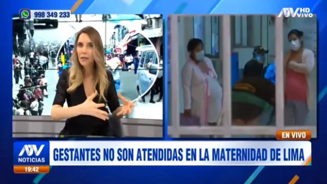 Juliana Oxenford molesta con Maternidad de Lima por no atender a mujeres gestantes. Foto: Captura