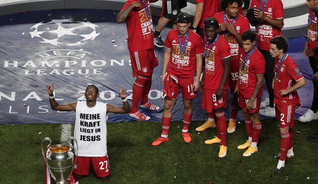 Bayern Múnich: el potente mensaje de David Alaba tras coronarse campeón de la Champions League. Foto: AFP