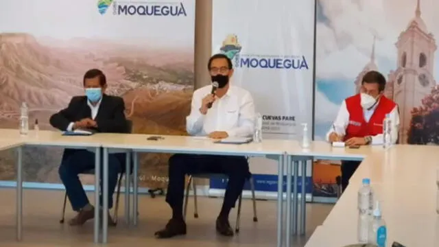 Vizcarra participó este domingo de una reunión en el Gobierno Regional de Moquegua. Foto: Captura video de Radio Galaxia Moquegua.
