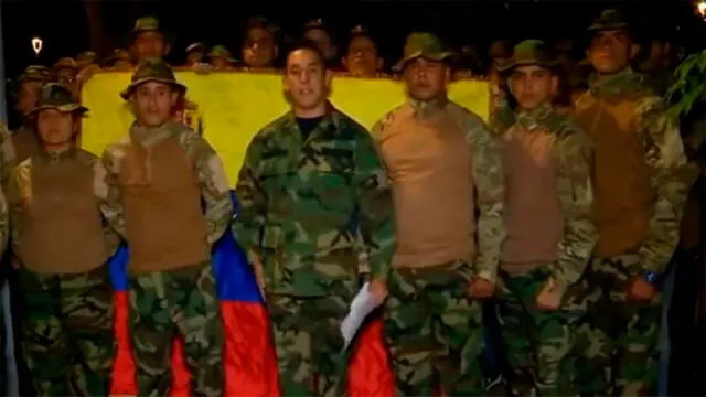 Incluso desde suelo colombiano un grupo de militares llegó a declarar públicamente a principios de año que su comandante en jefe era Juan Guaidó. Foto: difusión
