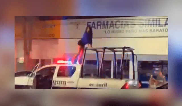 Facebook viral: Joven se sube a carro de Policía y hace atrevido ‘twerking’ [VIDEO]