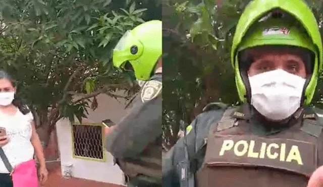 Dos policías intervinieron a un hombre por incumplir el aislamiento preventivo mientras llevaba a su madre al hospital. Foto: Captura/Zona Cero