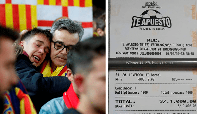 Hincha del Barcelona perdió gran suma de dinero al apostar contra Liverpool [FOTO]