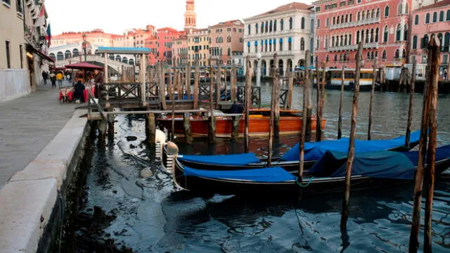Venecia es perjudicada por periodo de sequía. Foto: Manuel Silvestri / Reuters
