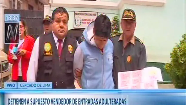 Cercado de Lima: detienen a vendedor de entradas adulteradas del Perú vs Nueva Zelanda [VIDEO]