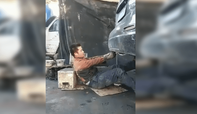 Facebook Viral: Graban preciso momento en que mecánico se vuelve un 'mutante' [VIDEO]