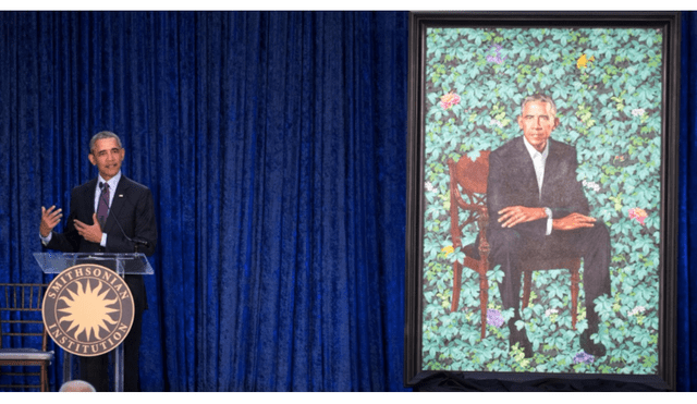 Barack Obama reveló su retrato en un museo de Washington