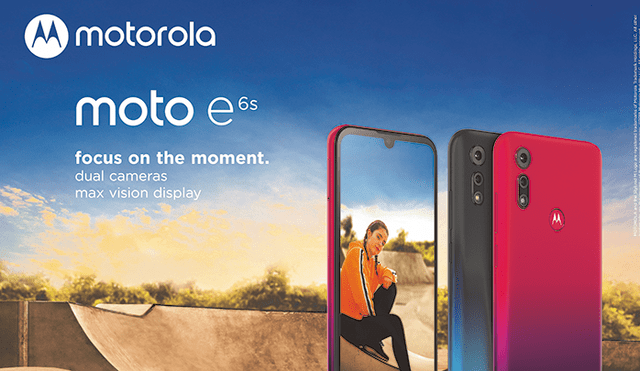 Afiche promocional del nuevo Moto E6s de Motorola.