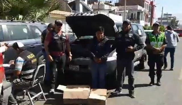 Intervención policial se realizó en el kilómetro 48 de la carretera Panamericana Sur en Arequipa. Foto: Captura