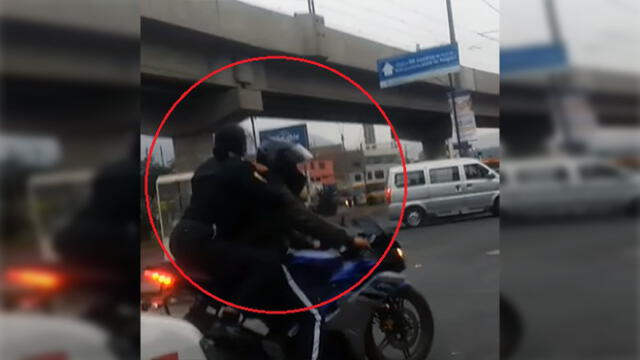Policía viaja como copiloto sin casco de seguridad [VIDEO]