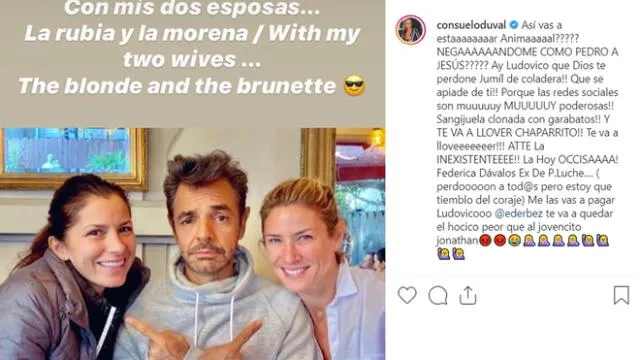 "La familia P Luche": Ludovico reúne a sus dos esposas en Instagram.