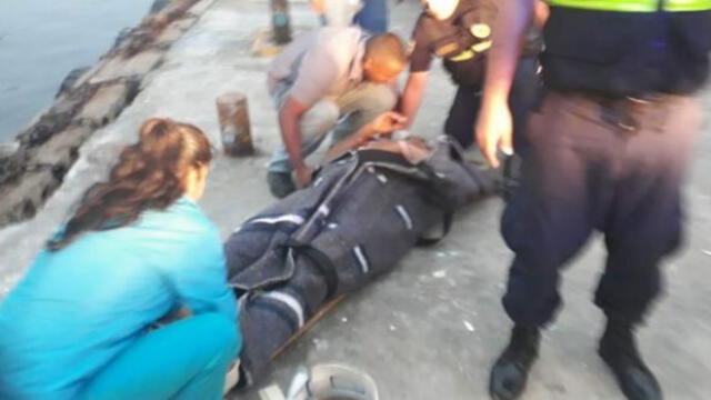 Chimbote: pescador sufre grave caída desde la altura de 5 metros