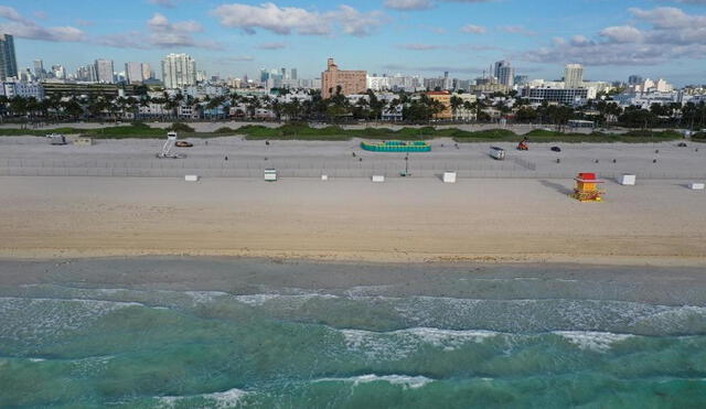 La reconocida Miami Beach estuvo en las últimas semanas desolada, producto de las medidas tomadas para evitar el contagio del coronavirus. Foto: AFP