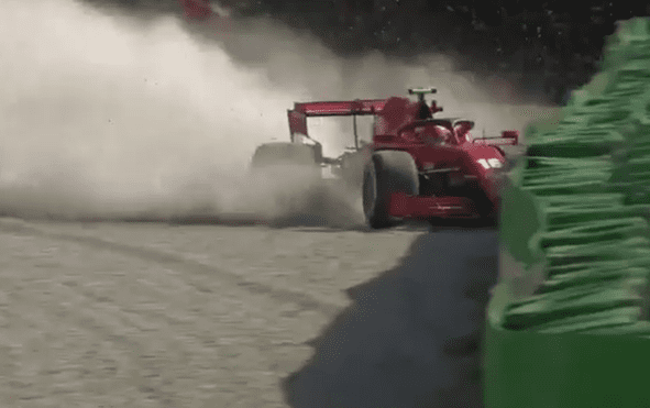 Leclerc abandonó a la mitad de la carrera. Foto: Fox Sports