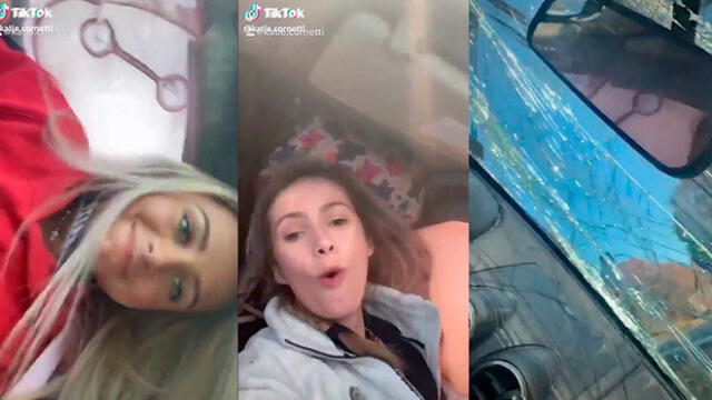 Chocaron su auto, dieron dos vueltas de campana y lo primero que hicieron fue grabarse para Tik Tok [VIDEO]