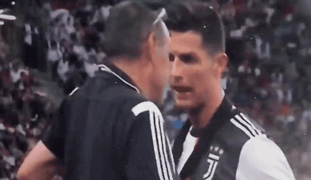 La discusión entre Cristiano Ronaldo y Maurizio Sarri.