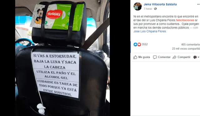 A través de Facebook se hizo viral el nombre gesto de este taxista.