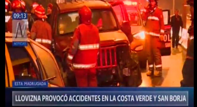 Intensa llovizna generó accidentes de tránsito en diferentes puntos de la capital [VIDEO]