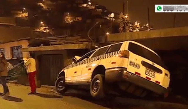 Taxista impactó su auto contra dos viviendas para frustrar robo [VIDEO]