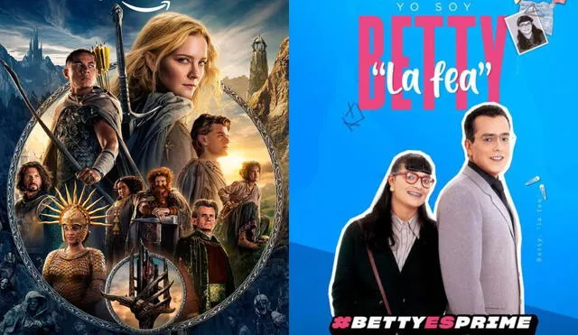 "Yo soy Betty, la fea" superó a "Los anillos de poder" como lo más visto en Amazon Prime Video tras su lanzamiento en Latinoamérica. Foto: composición/Amazon Prime Video