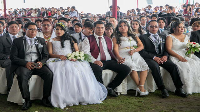 170 parejas participaron en matrimonio civil en Arequipa