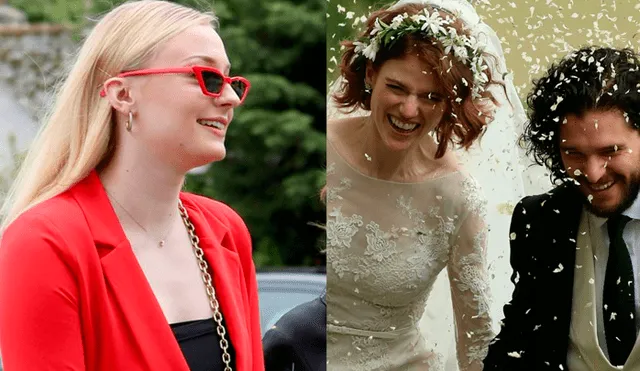 Kit Harington y Rose Leslie: Sophie Turner criticada por traje que usó en la boda