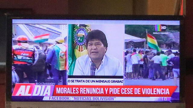 La renuncia de Evo Morales fue la noticia del día en medios nacionales e internacionales. Foto: EFE