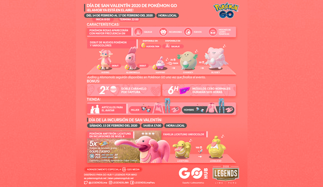 Alomomola, Audino, Happiny y Chansey shiny debutan en Pokémon GO con el evento de San Valentín.
