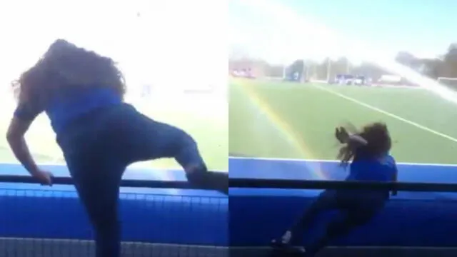 Facebook: Salta a un campo de fútbol pero el destino la detiene, dos veces [VIDEO]
