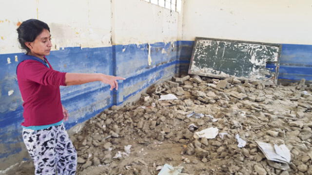 Piden reconstruir el único colegio de Pedregal que colapsó tras desborde de río