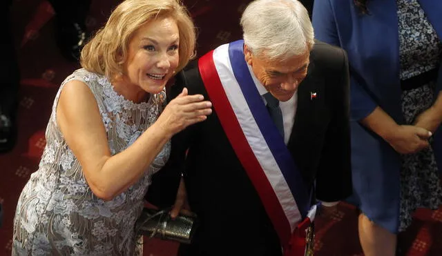 Cecilia Morel y Sebastián Piñera, primera dama y presidente de Chile. Foto: AFP.