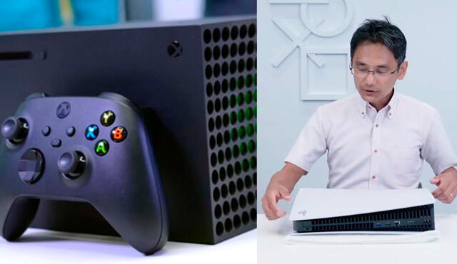 Xbox Series X no necesita de una base para colocarse de manera horizontal, a diferencia de PS5. Foto: composición La República