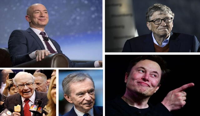 Bezos, Musk y Gates son los tres con mayores recursos. Foto: La Tercera