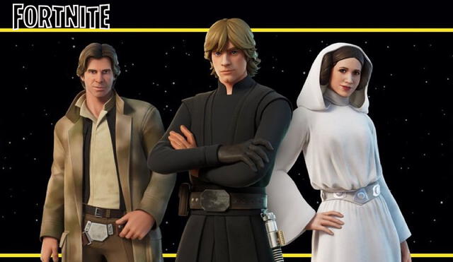 Las skins Luke Skywalker, Leia Organa y Han Solo se encuentran disponibles en la tienda de Fortnite. Foto: Fortnite