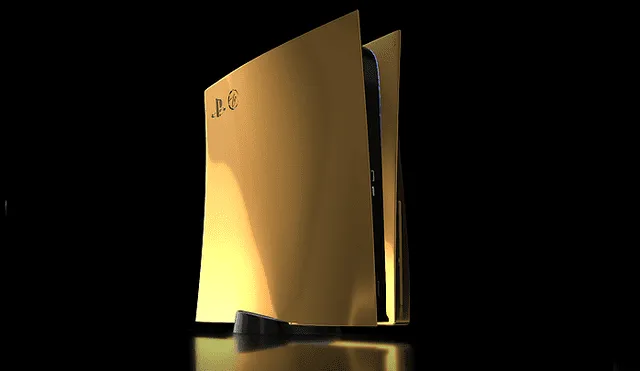 Desliza para ver cómo lucirá la PS5 en su versión bañada en oro. Foto: Truly Exquisite.