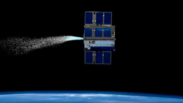 Simulación de lo que sucedió en la órbita terrestre: las naves se impulsaron usando agua. Imagen: NASA.