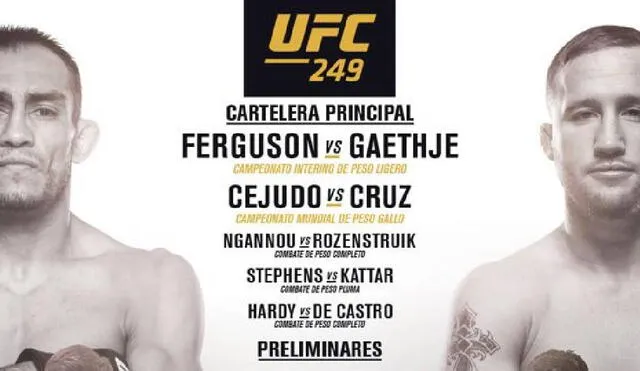 Tony Ferguson vs. Justin Gaethje EN VIVO por la UFC 249. Foto: Prensa UFC