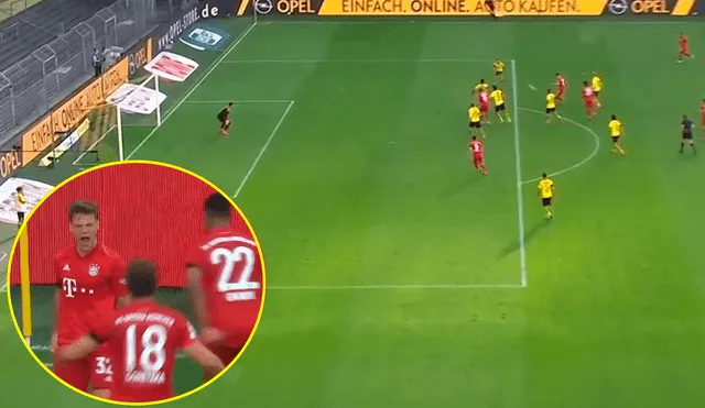 Joshua Kimmich marcó el primer gol del Borussia Dortmund vs. Bayern Múnich por la fecha 28 de la Bundesliga. | Foto: ESPN 2