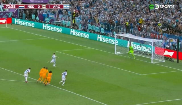 Messi anotó de penal y aumentó la ventaja para la Albiceleste. Foto: captura DSports